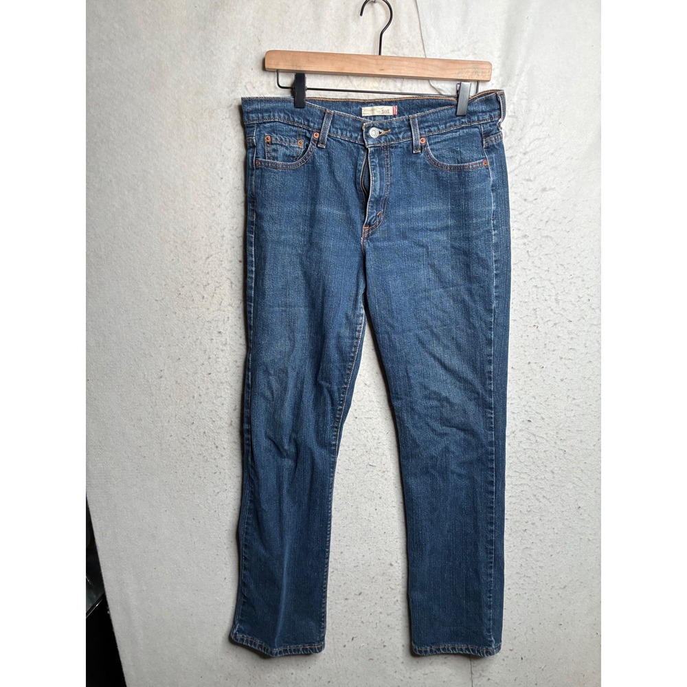 Levis 505 Straight Leg Jeans Medium Wash Denim Blue Pants Mens 34x30